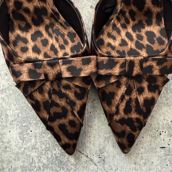 Zara Satin Leopard Mules 39 - Picture 4 of 8